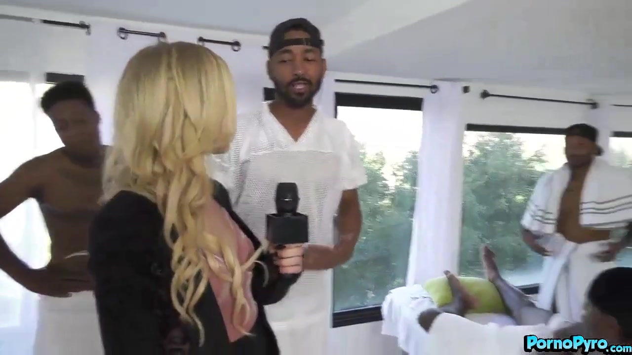 News Reporter Kali Roses Sucks Big Black Athlete Cocks