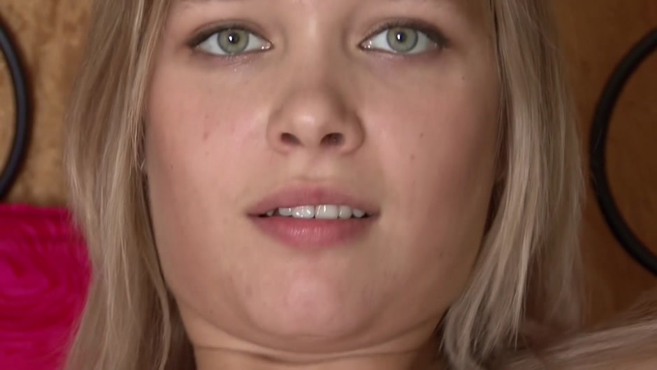 Sexy blonde gets a facial after her first time sex