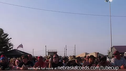 interesting amateur pole stripping contest at a iowa biker rally