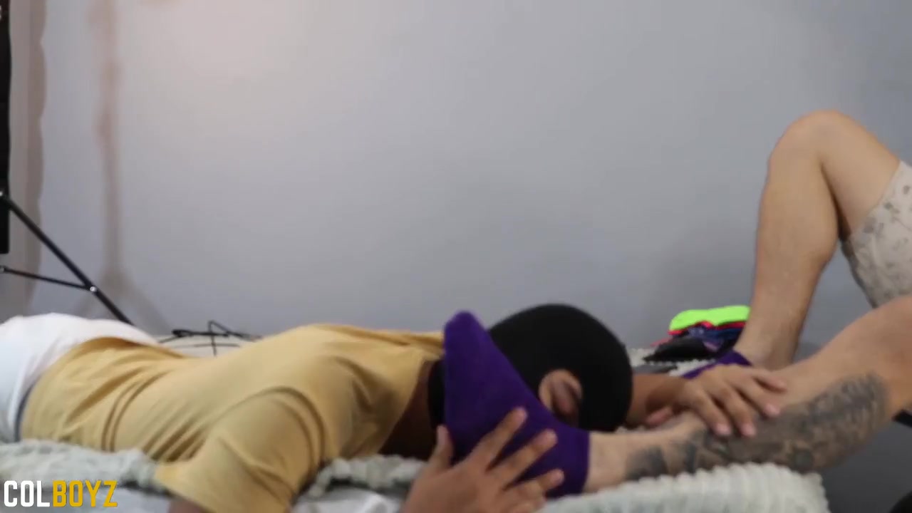 Bitch Sucks His Masters Feet She Likes Purple Socks