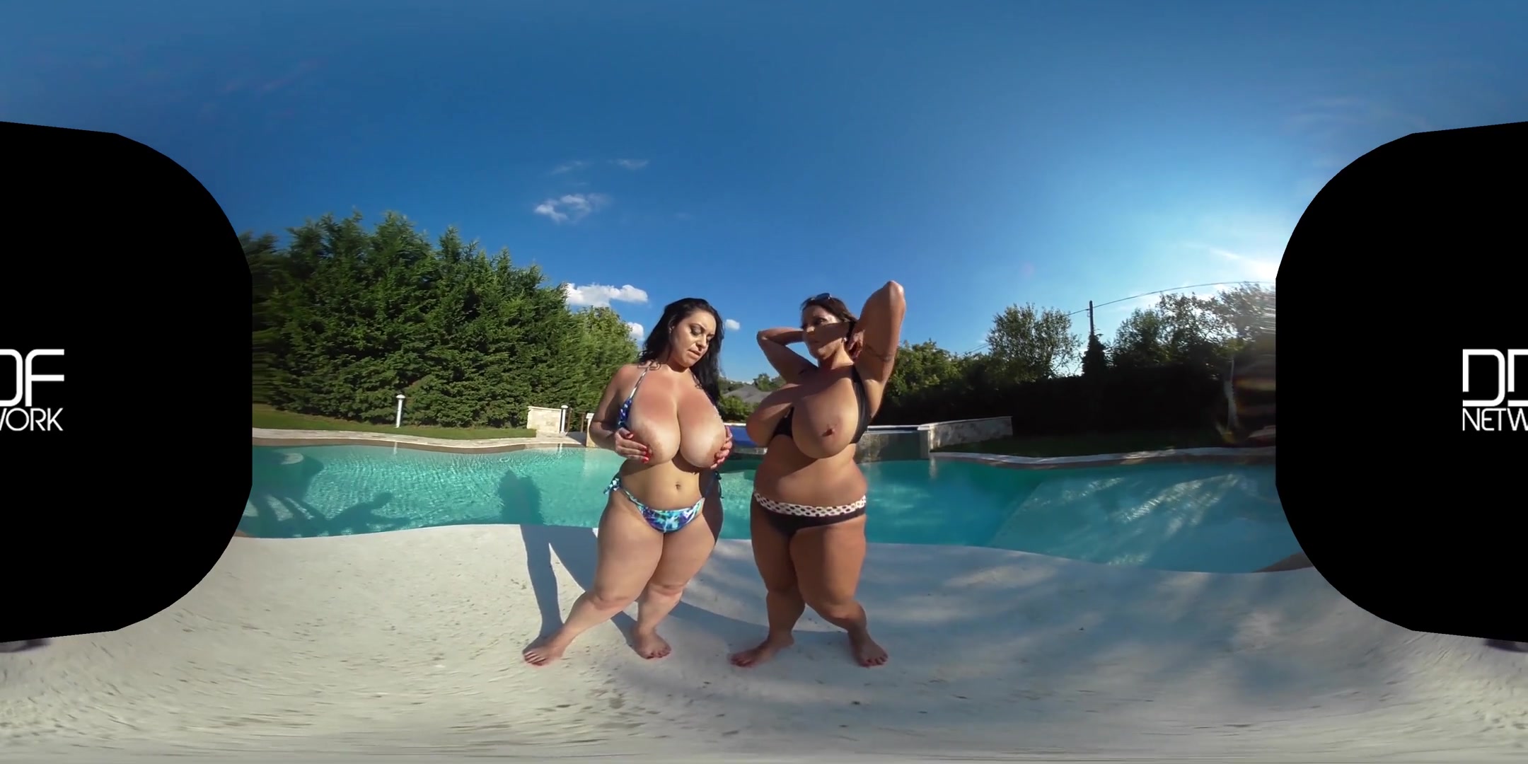 Anastasia Lux & Laura Orsolya in Big Boobs Sunshine - Wet Milfs Suck Their Massive Titties - DDFNetworkVR