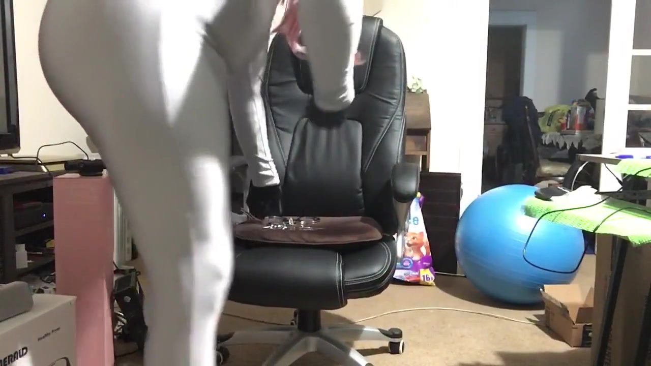 Spandex Suit Yoga Ball Humping & Handcuff To Chair