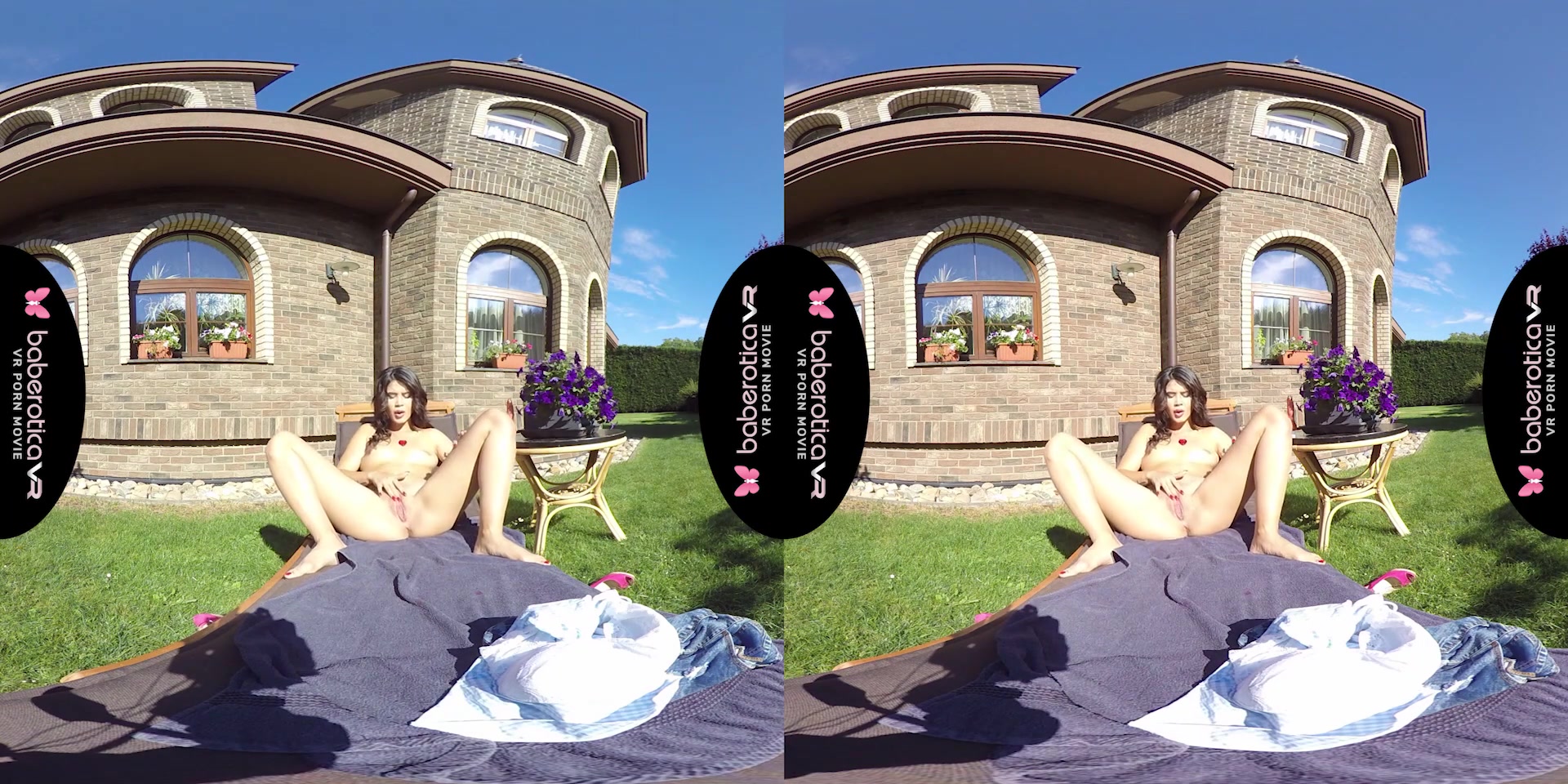 Lady Dee is in our back yard naked getting some sun - BaberoticaVR