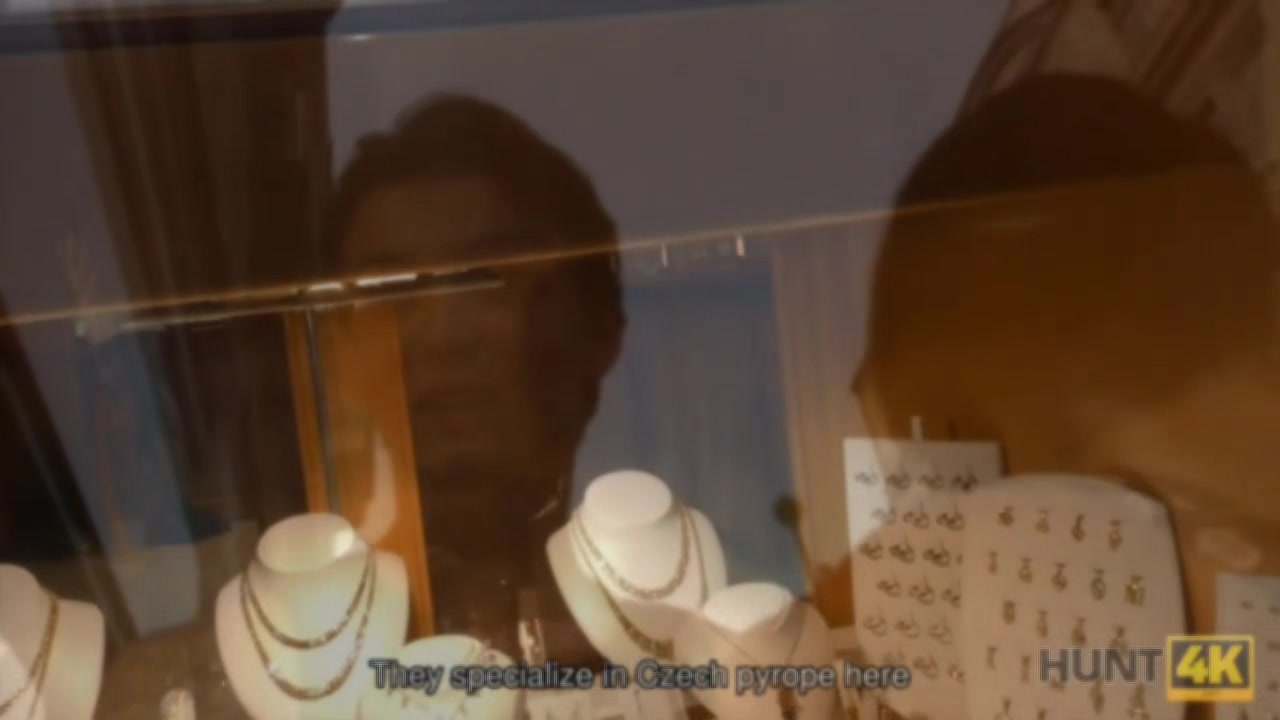 HUNT4K. Pretty brunette fucked by stranger to earn cash for ring