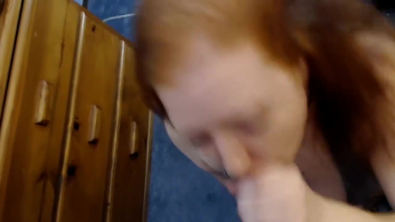 Ginger tittyfucks, deepthroats & drools all over her bosses cock