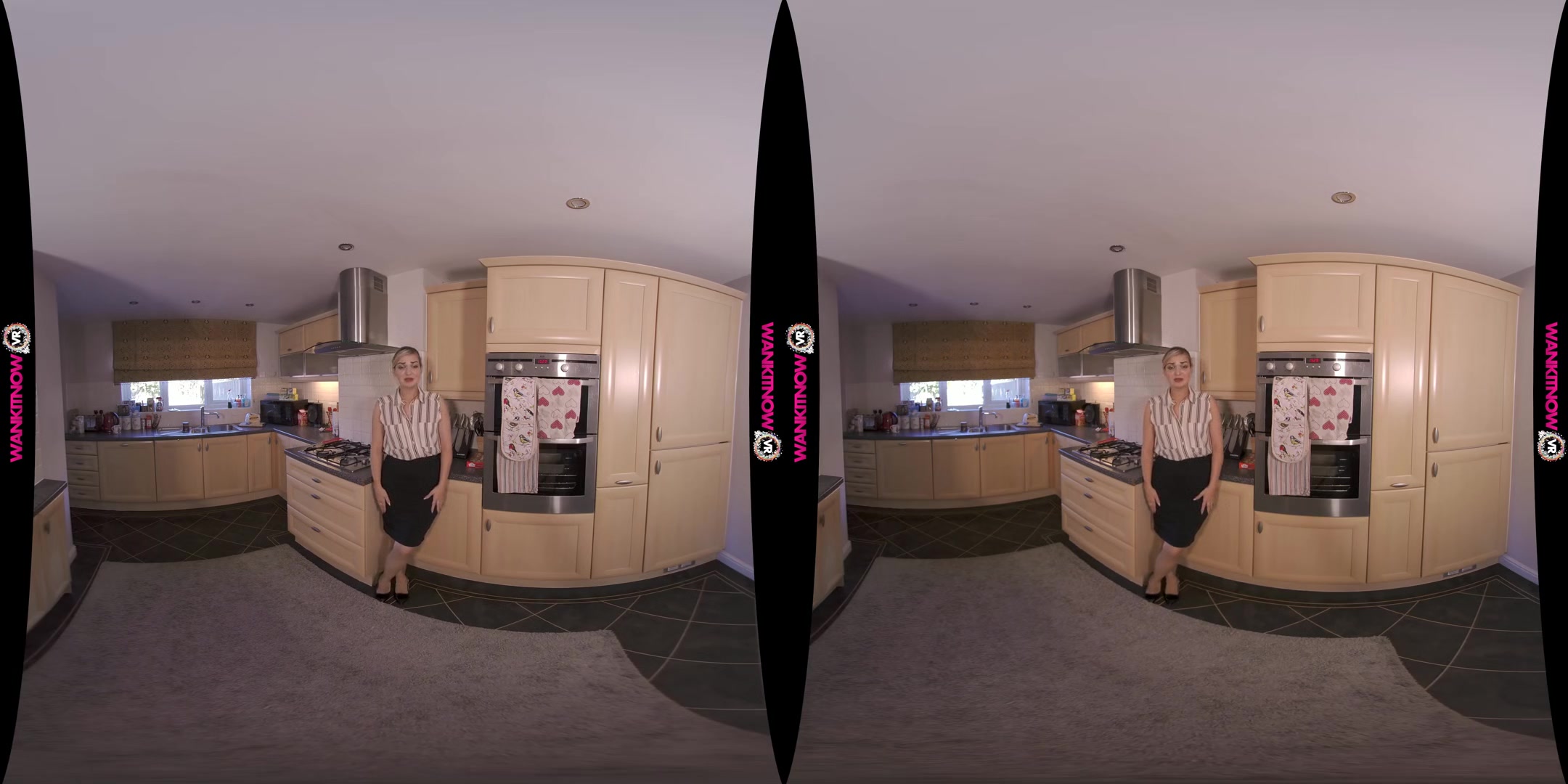 Cum In The Kitchen - Busty Blonde Housewife Striptease