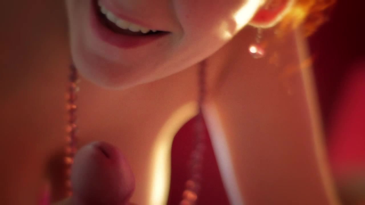 Awesome busty redhead Flesh gives a blowjob