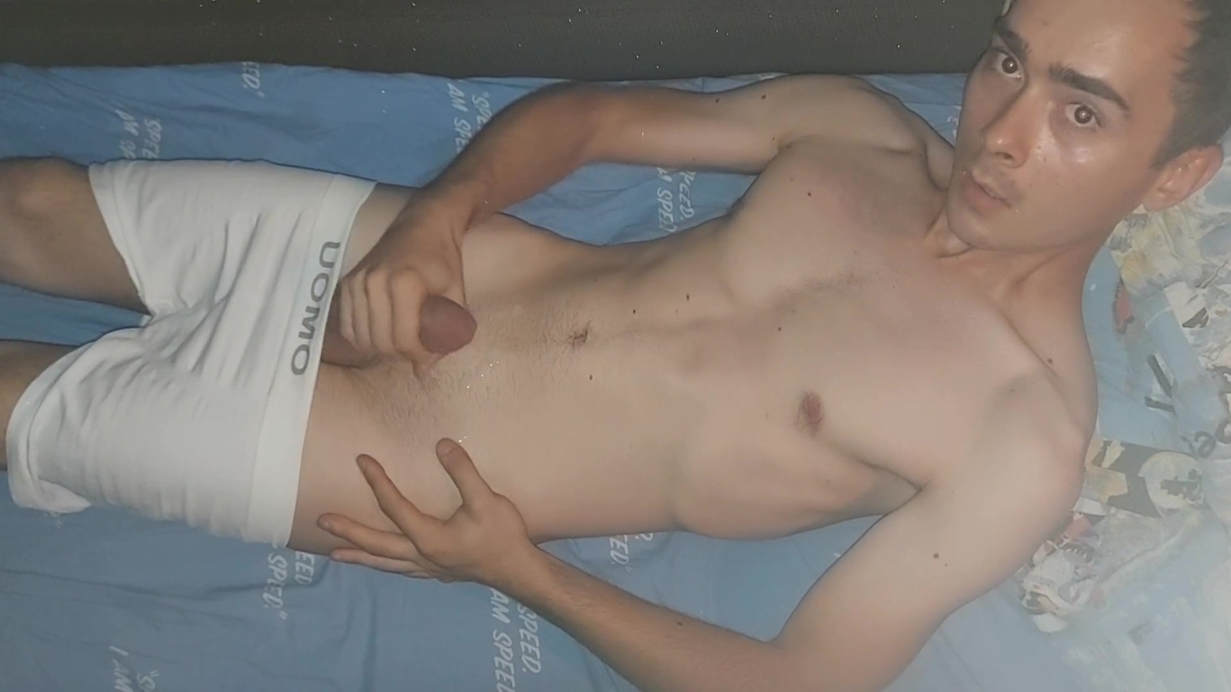 Sensual Masturbation In White Boxers