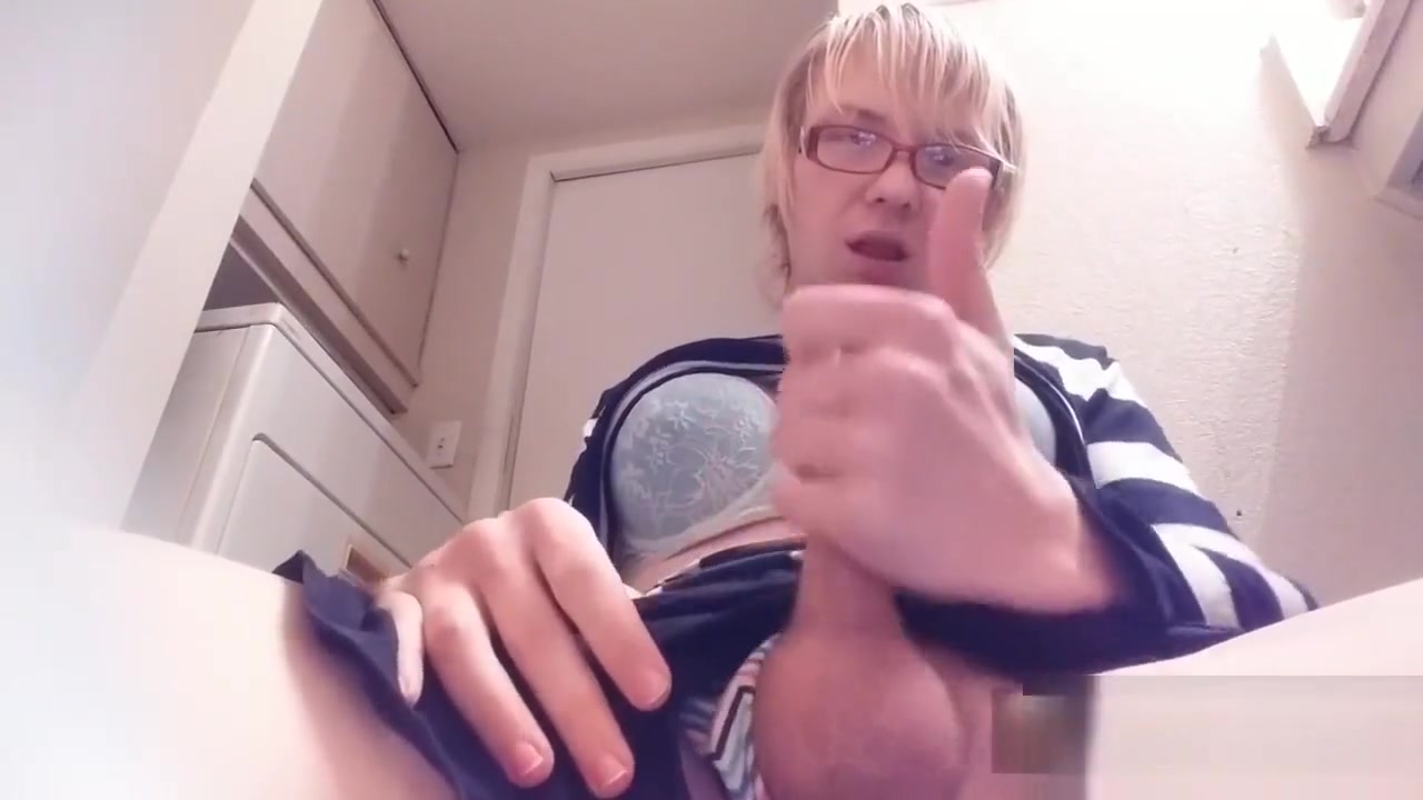 MtF Girl self pleasuring in cute clothes