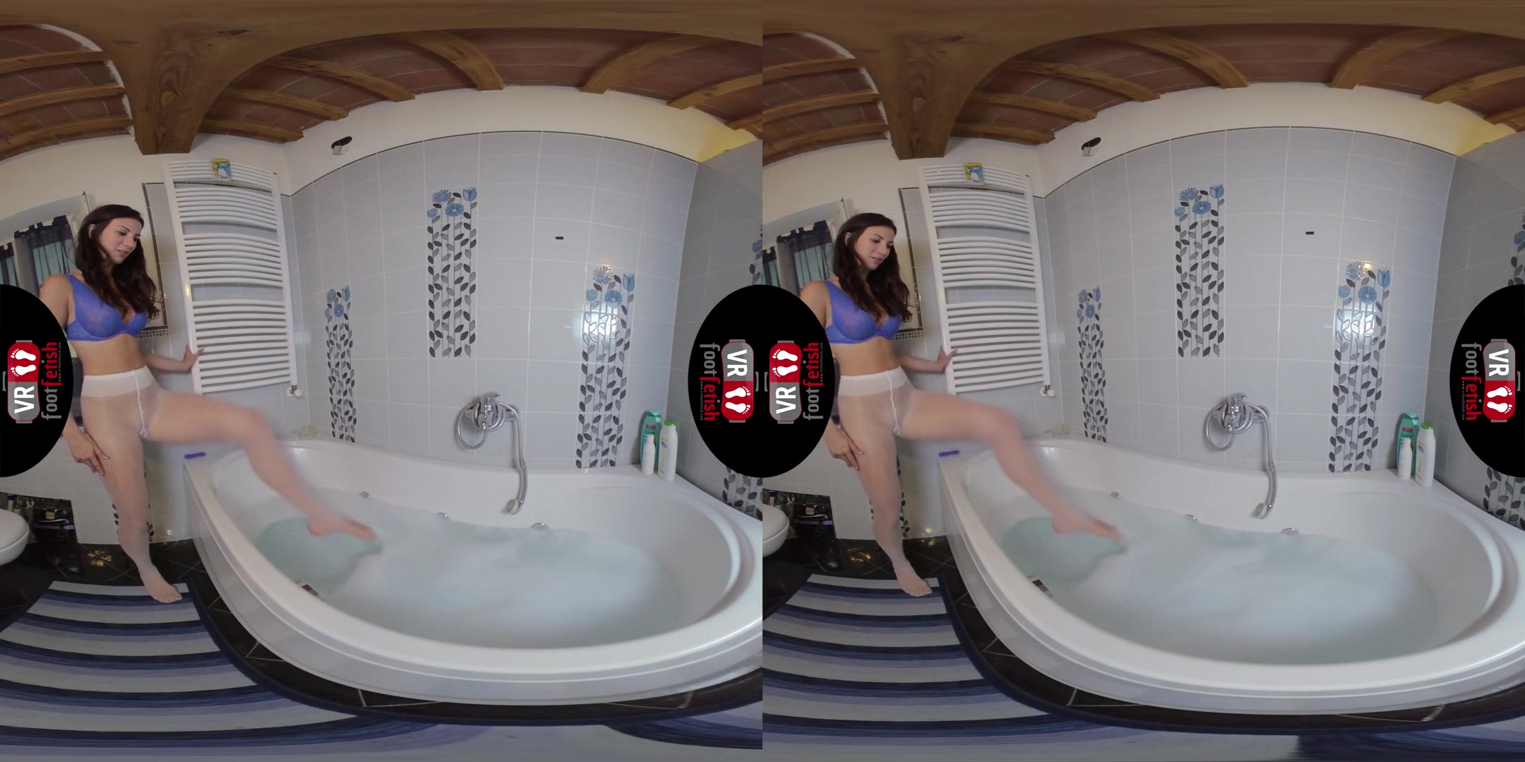 Insanely Sexy Lilian Takes A Bath With Her Nylons On; Leg and Foot Fetish Virtual Reality Solo