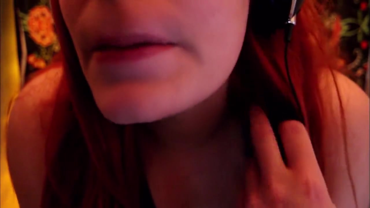 Erotic ASMR redhead teen 18+ gags on, whispers to, and fucks realistic dildo