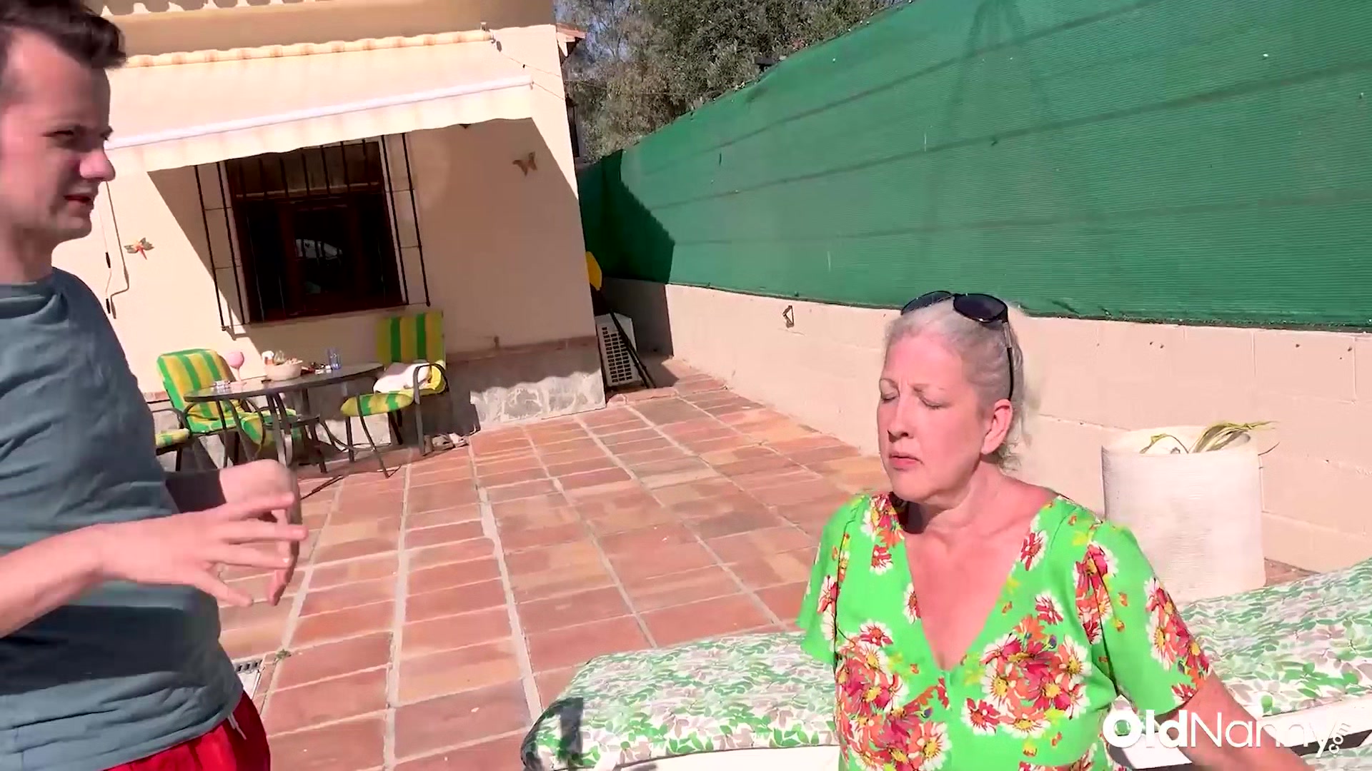Horny Stud Fucks Mature Granny By The Pool