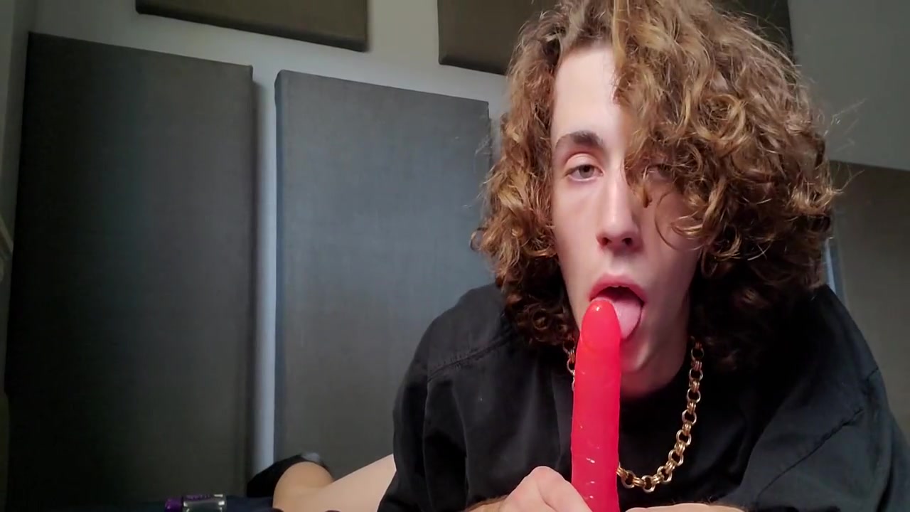 Clean Shaved Sissy Takes Huge Dildo