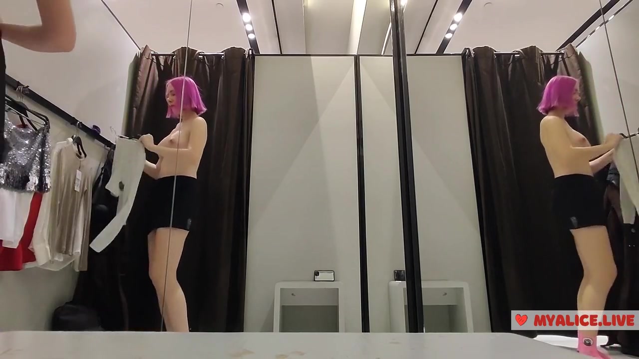 Try On Haul Sweaters In The Big Tits Beauty Pulls On Clothes. View During Fitting