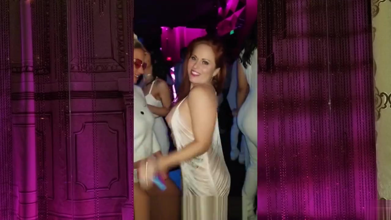 Redhead Chrissy and Blond Gabi having fun at the club - White Party 2019