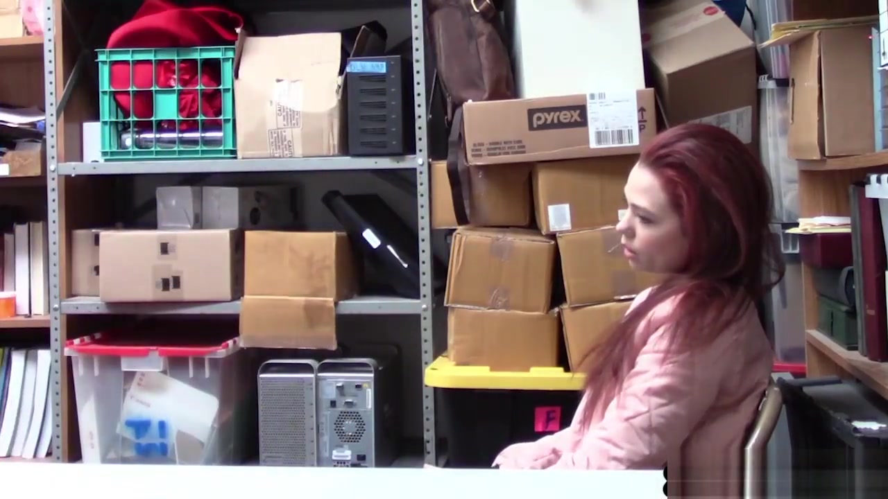 Redhead teen 18+ shoplifter fucked by a mall cops big dick
