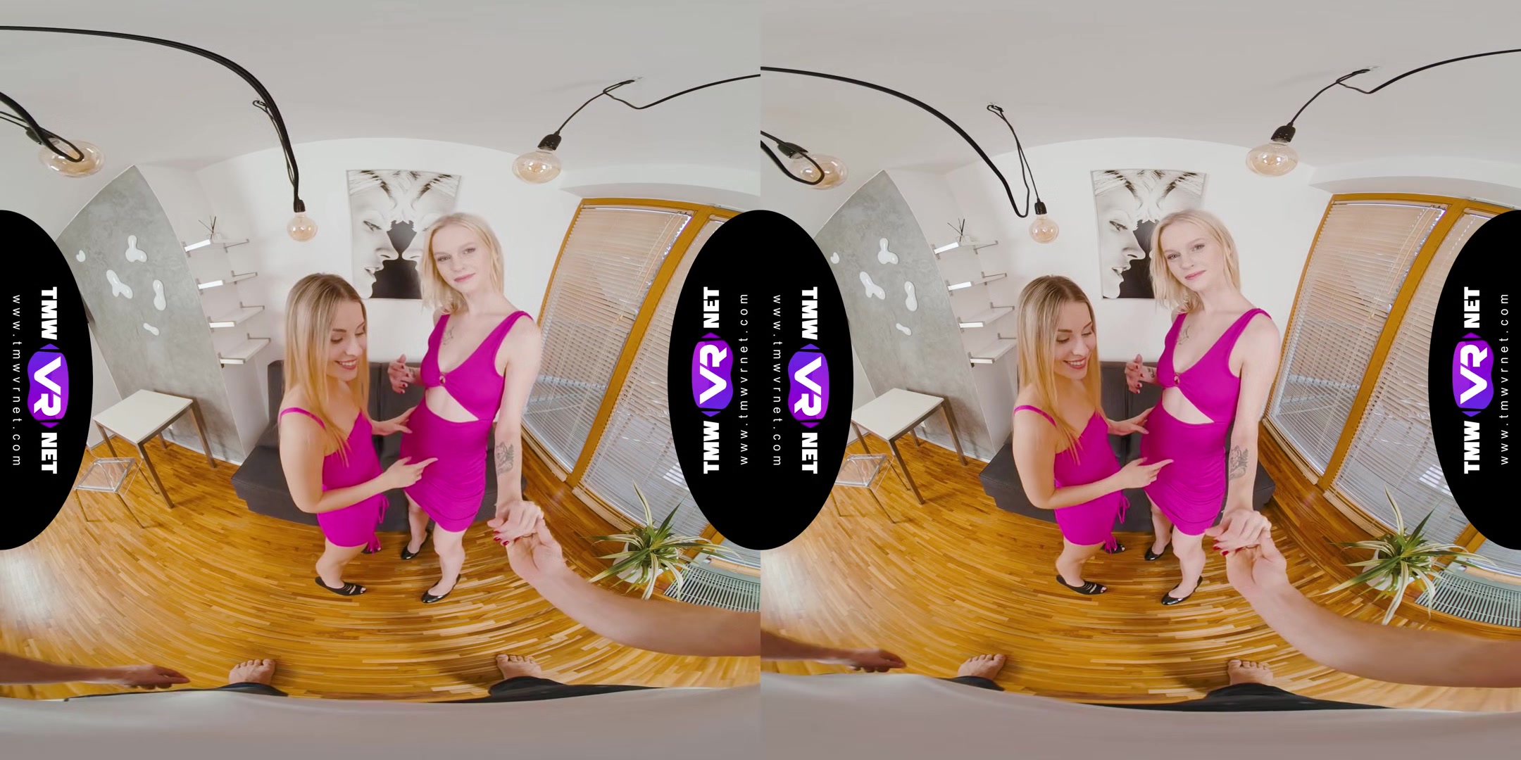 Desired Orgy As A Gift - Blonde Euro Babes MFF Threesome