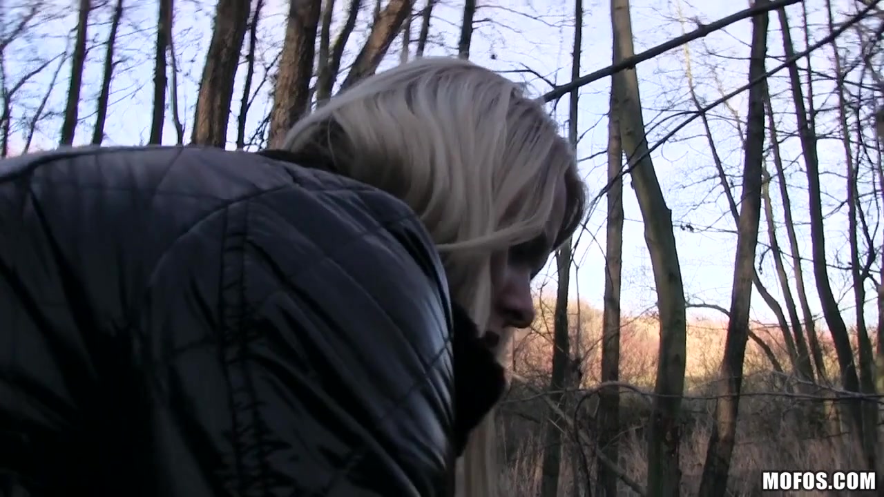 Nikky Dream in Euro Blonde Bangs Outdoors - PublicPickups