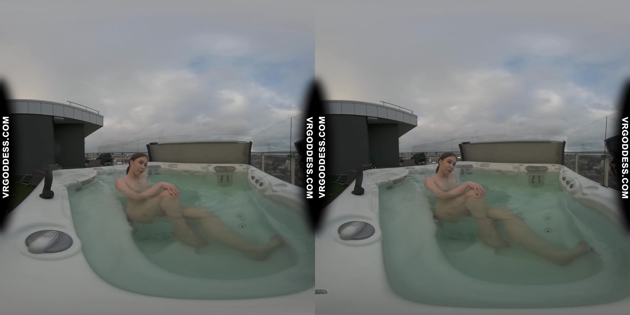 Behind The Scenes Filming Pretty Lika Rooftop Jacuzzi Dildo Masturbating