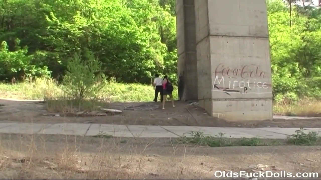 Old Prick Pounds Young Czech Girl Anette Under A Bridge With Pavel Terrier