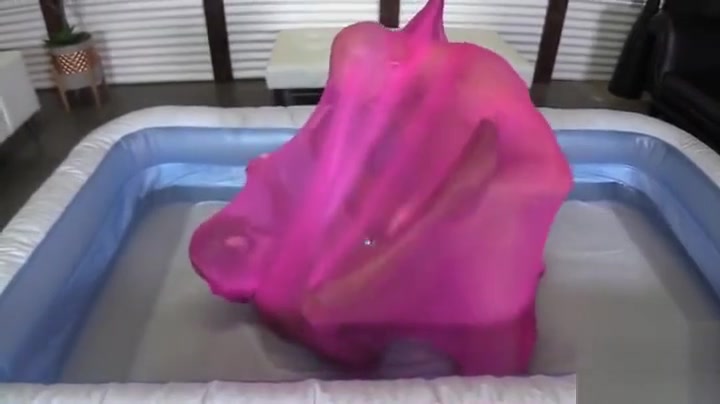 shemale And paramour nail In A Pink Elastic Bubble