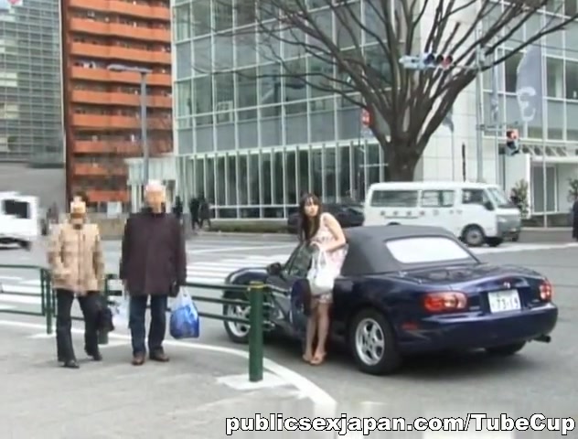 Naughty Asian chick in public sex action