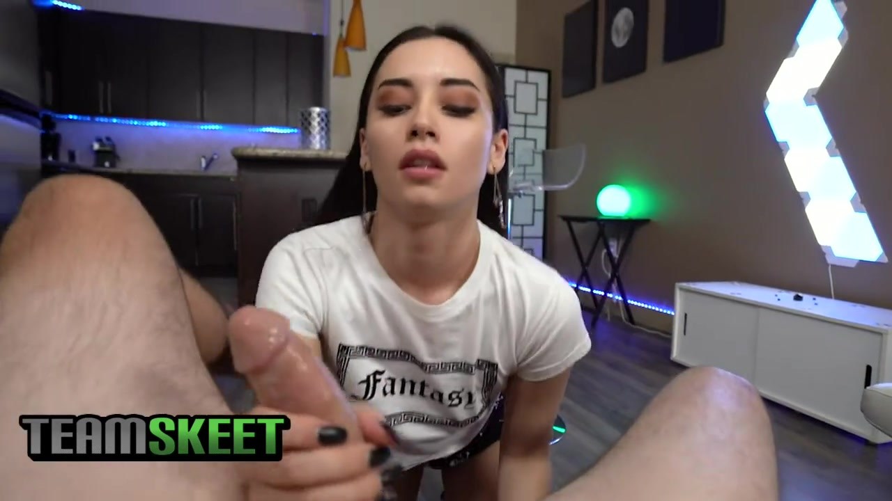 Hot teen 18+ Aria Lee Sucks Up A Big Cock