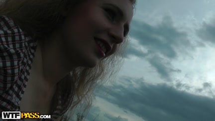 Blond girl outdoor sex