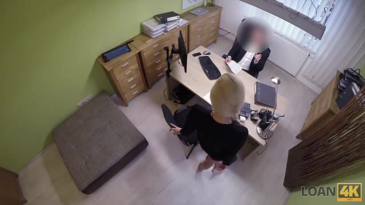 LOAN4K. Blonde hottie Karol Lilien with pigtail is owned by loan manager for cash