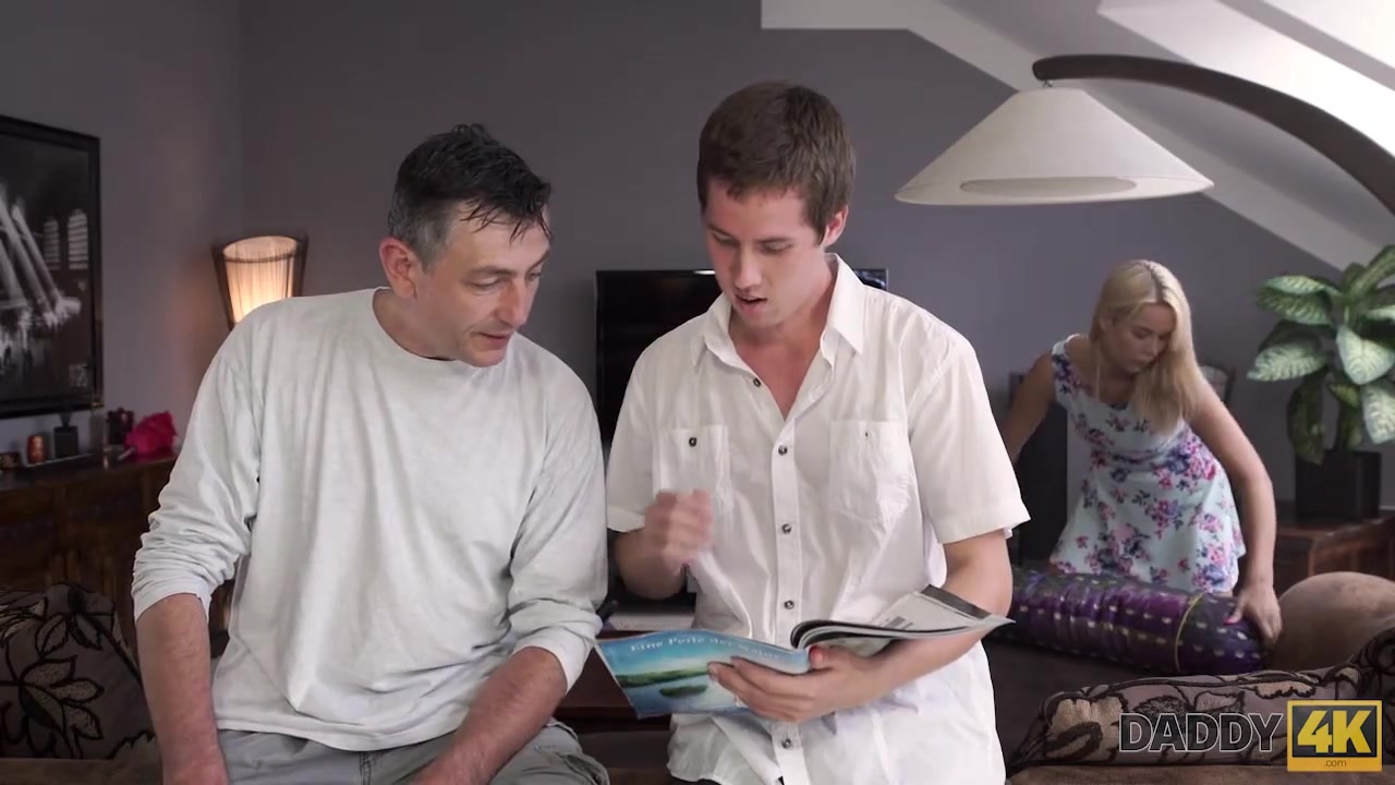 DADDY4K. Excited Step dad tastes pussy of Step son's hot and sexy girlfriend