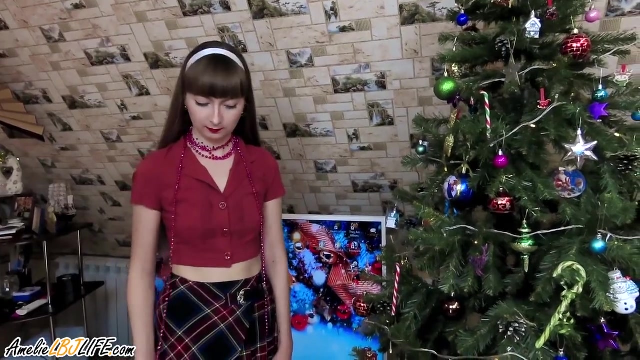 Sexy Girl Masturbate And Hard Doggy Sex Under The Christmas Tree