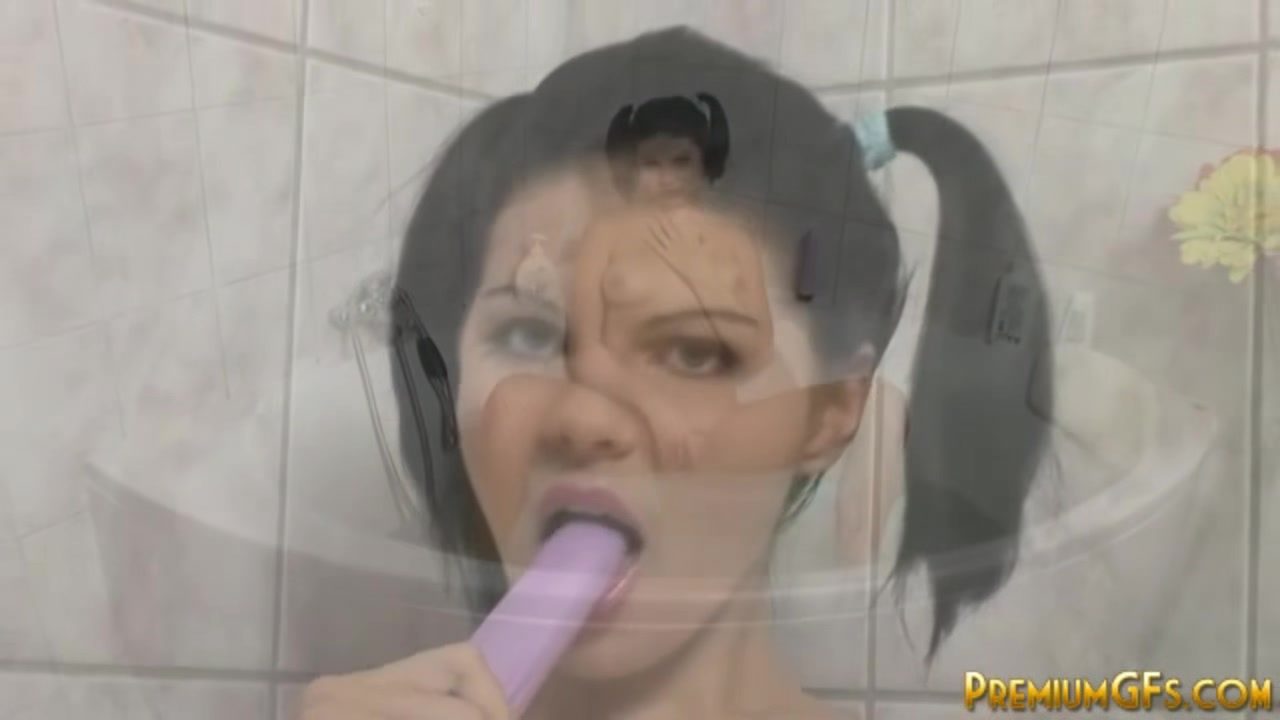 Naughty Daisy masturbating pussy using dildo at bathtub