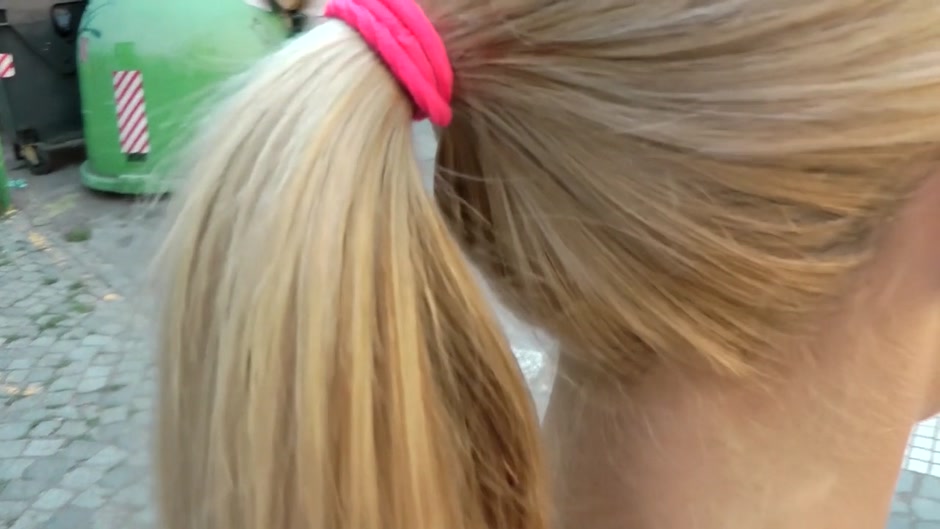 Good-looking blonde sucks and fucks in public
