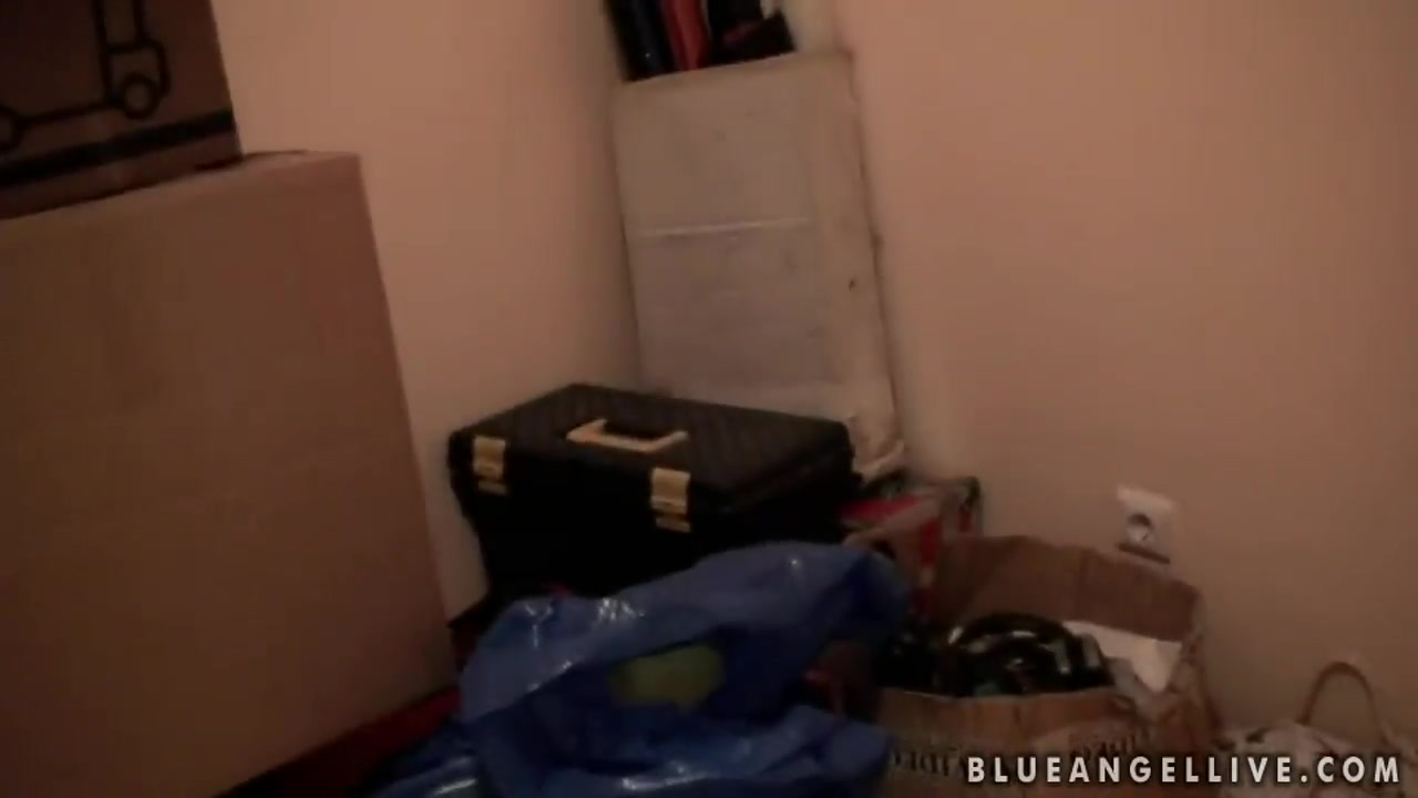 Blonde amateur girl Blue Angel relaxes at home