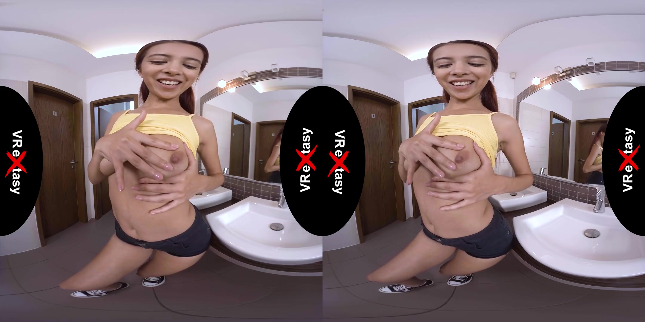 Paula Shy - Masturbates in Restroom; Hot Pornstar Solo