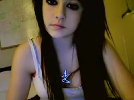 Pretty young lady feels alone and filmed for us her tits