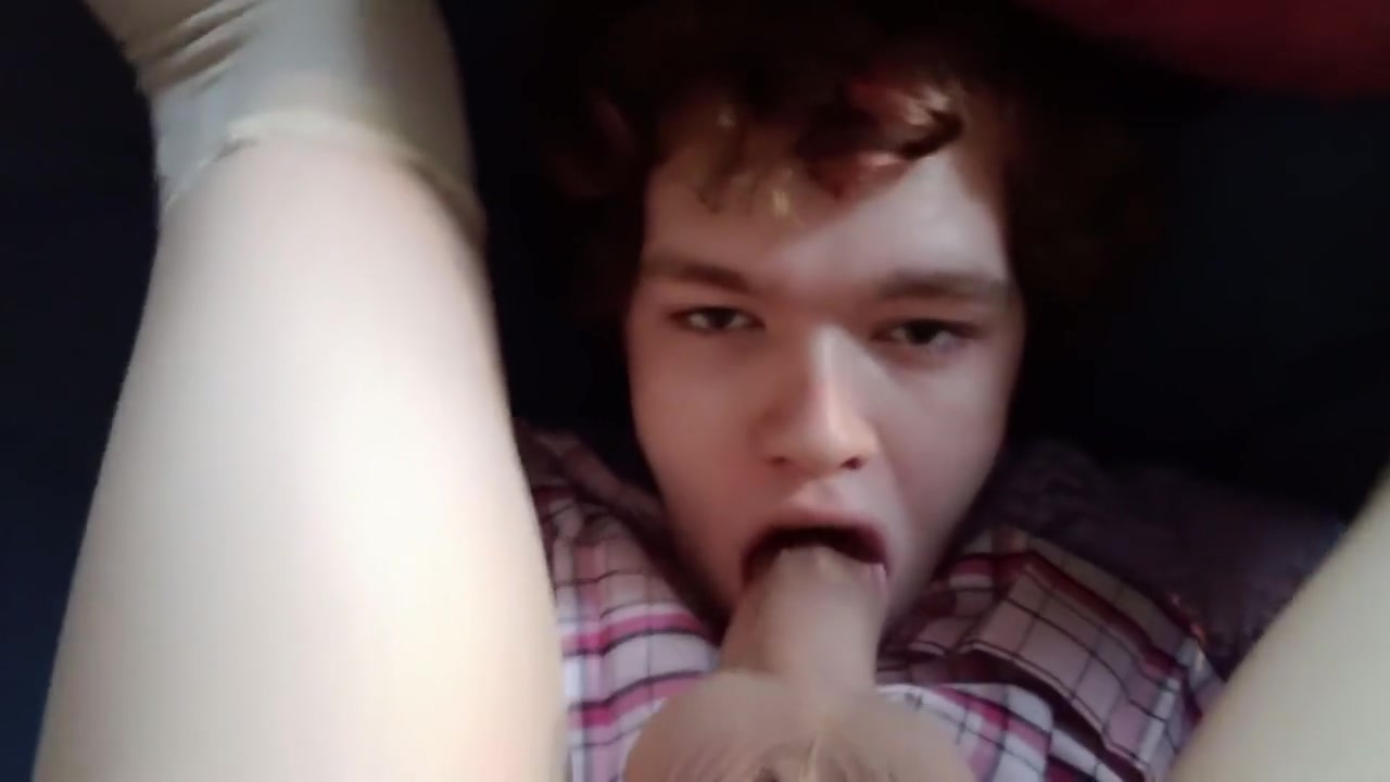 Cute Twink In Skirt And Knee High Socks Sucks Their Own Cock And Swallows