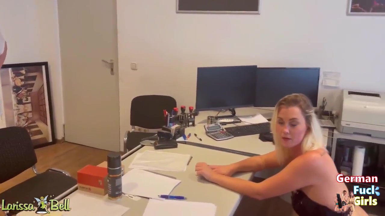 Sexy German Blonde Has To Suck The Senior Boss Cock