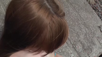 Red-haired cutie screwed on the beach in front of everybody