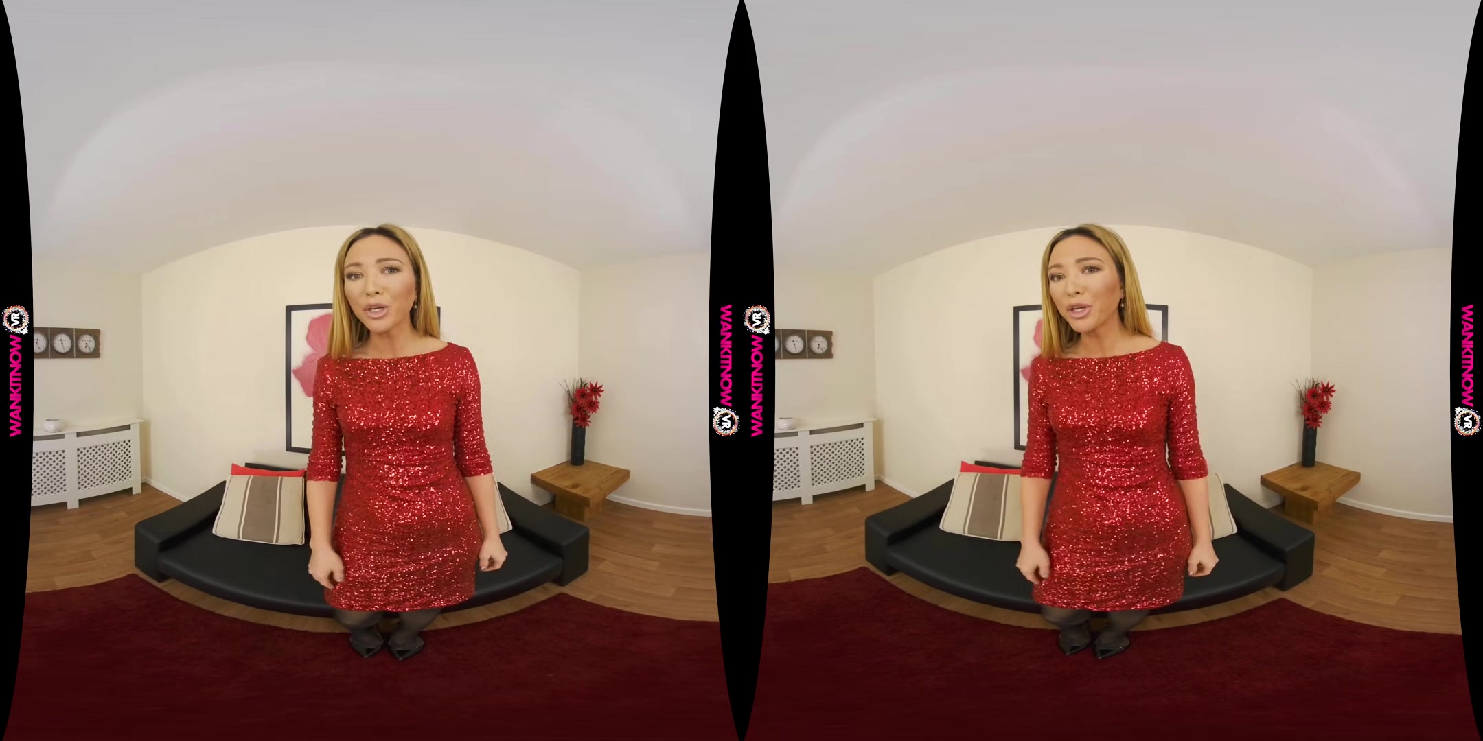 Red Alert - Asian British Babe Striptease Joi Stockings