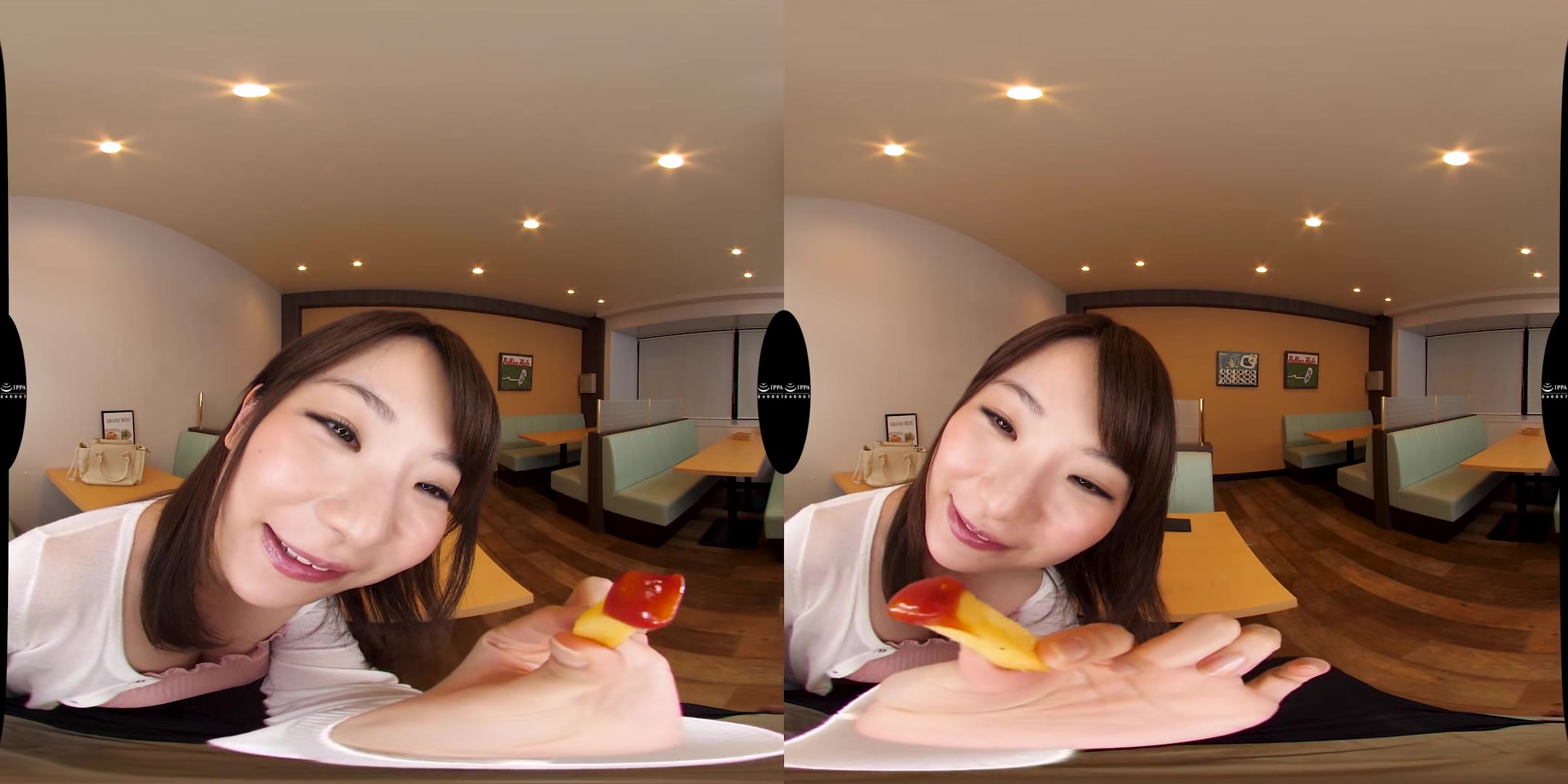 Fired for a Blowjob at the Restaurant - Busty Japanese Virtual Girlfriend in VR