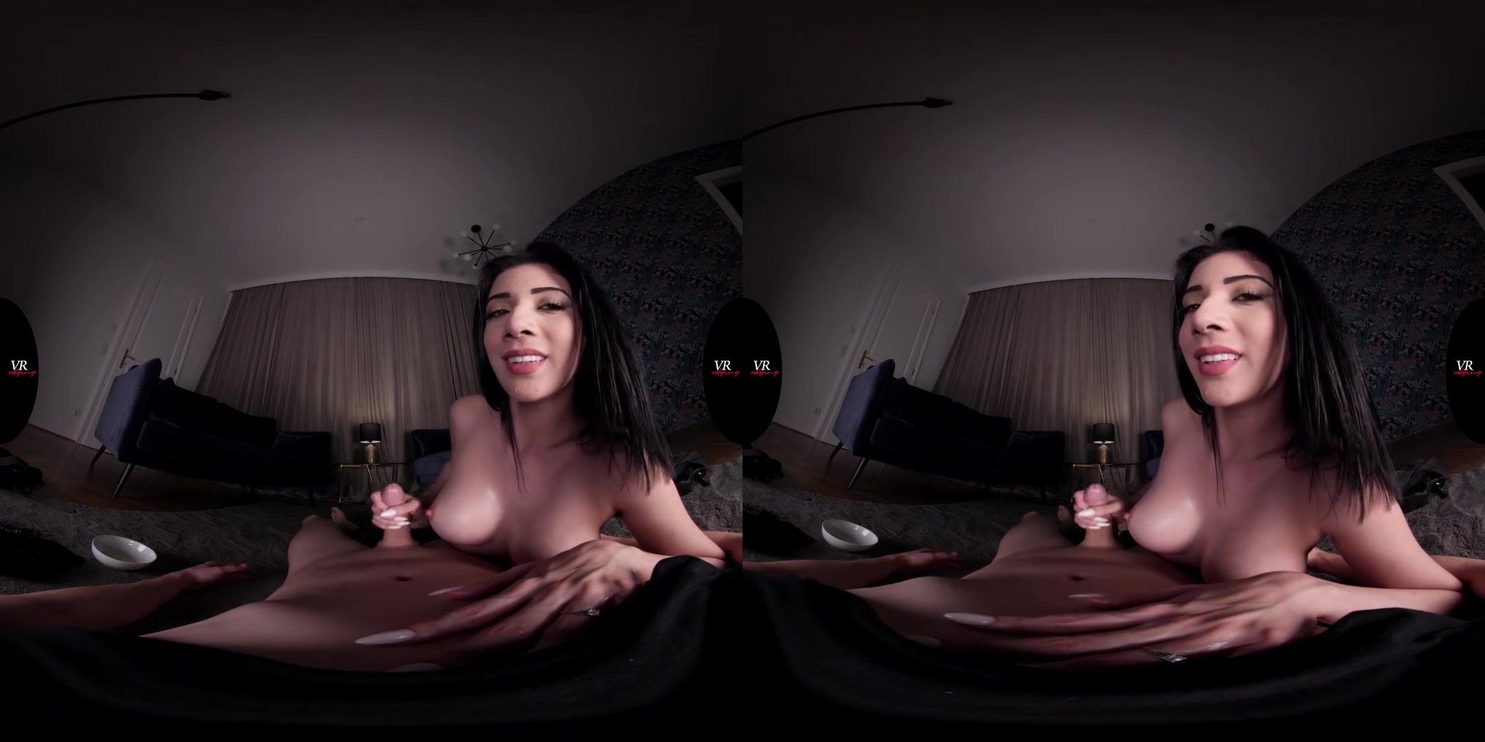 Handjob Finish With A Big Tits View