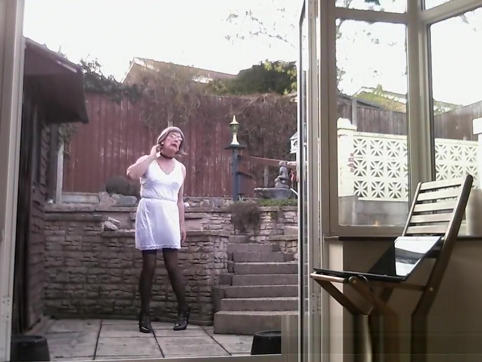 Johanna poses in garden