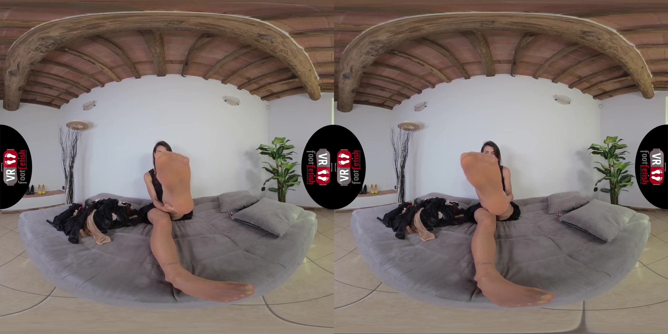 Gorgeously Seductive Petra lures You With Her Pantyhosed Feet; Leg Foot and Stockings Fetish VR Porn