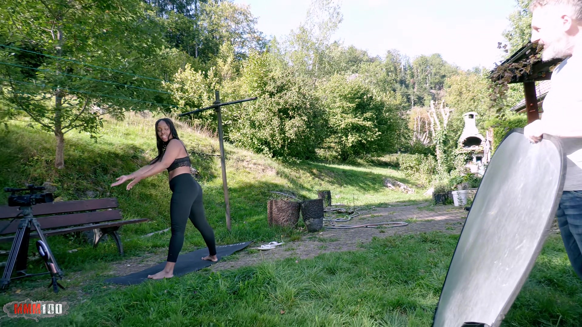Hot Ebony Colombian Babe Paris Is Doing Yoga In A Video And We End Fucking On The Sofa