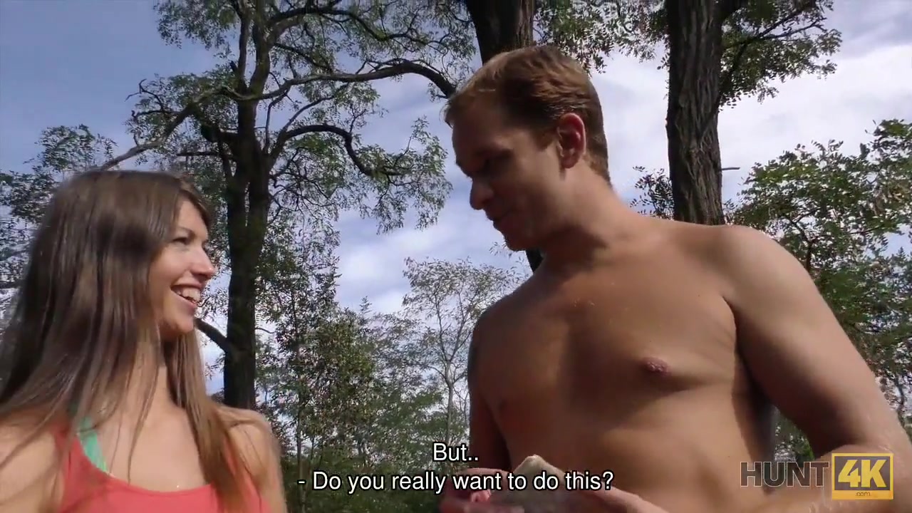 HUNT4K. Cutie gives blowjob and gets analyzed in the public park