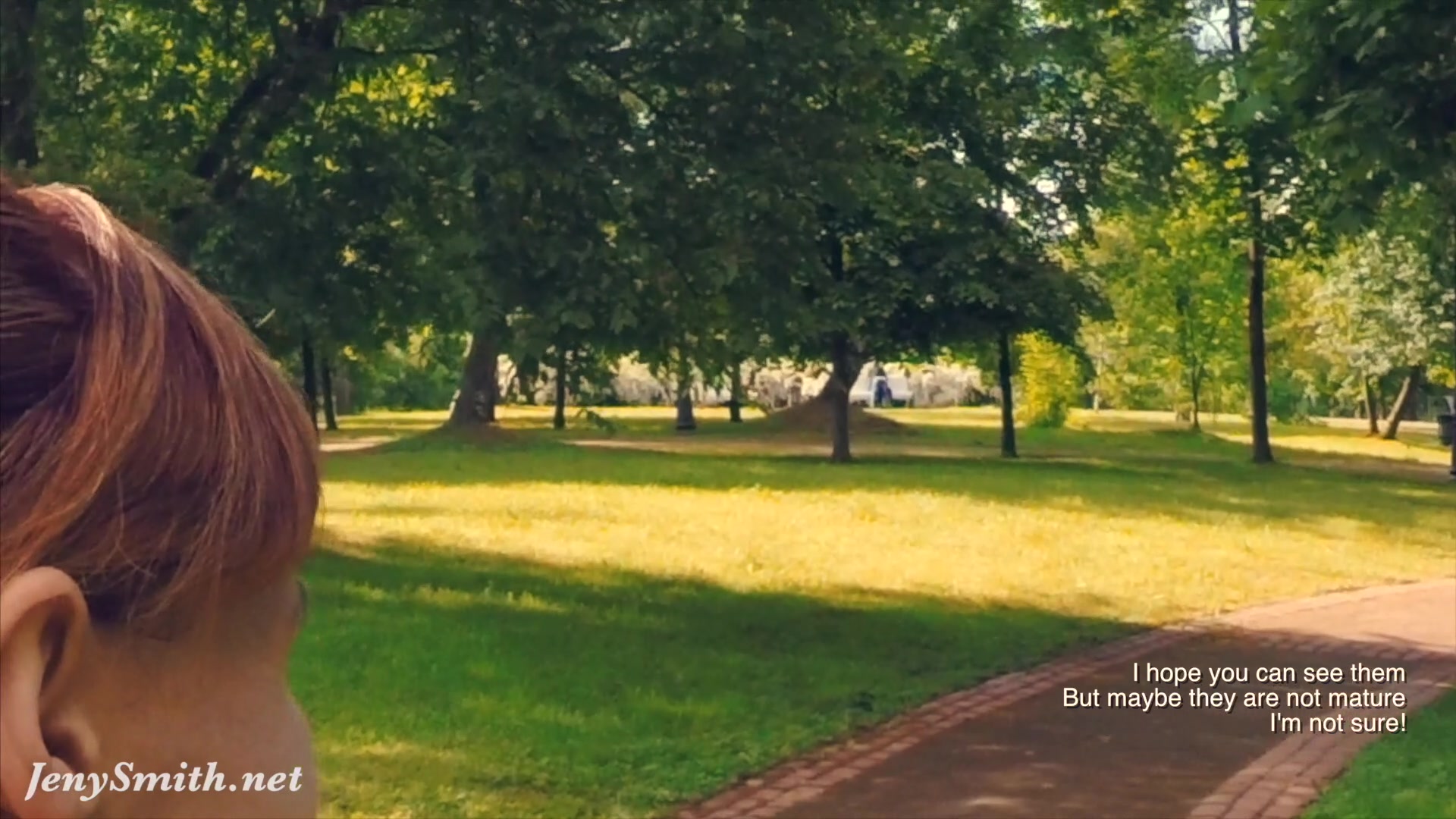 Jeny Smith fully naked in a park got caught