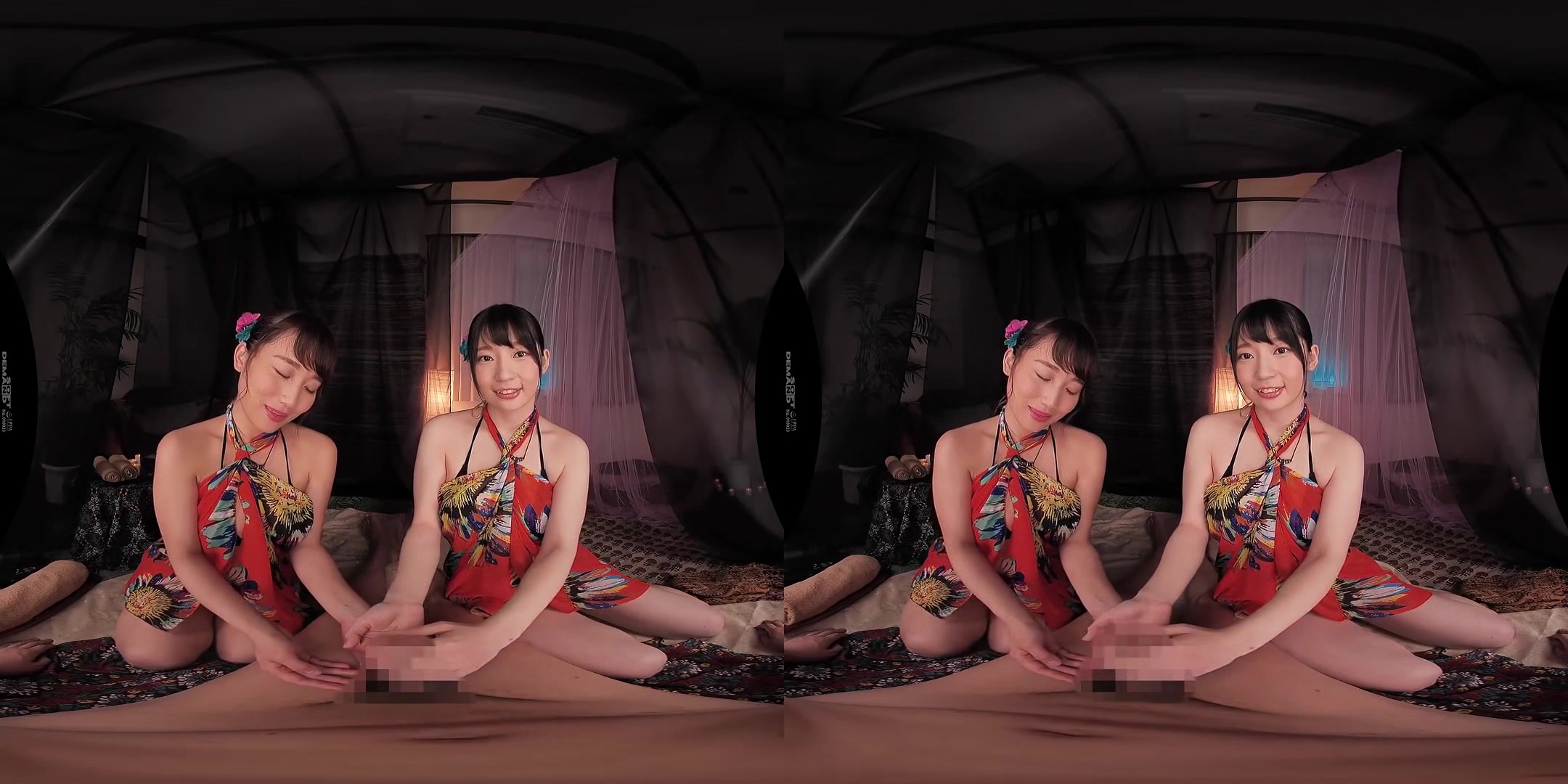 Put Your Cock in 2 Pussies While You're Getting a Massage G-Cup; Big Tits MFF Threesome Japanese Massage