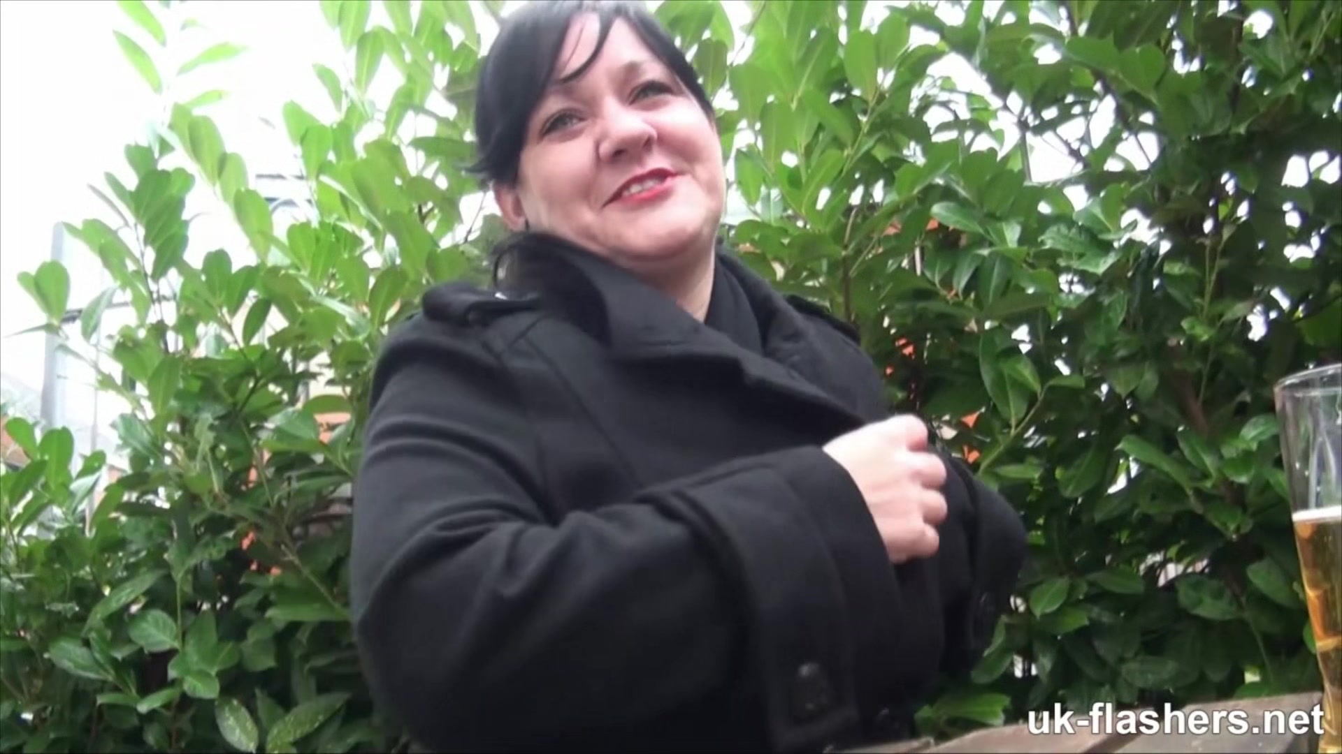 Can you Take that Off for Us? UK Housewife on the Streets at UK-Flashers