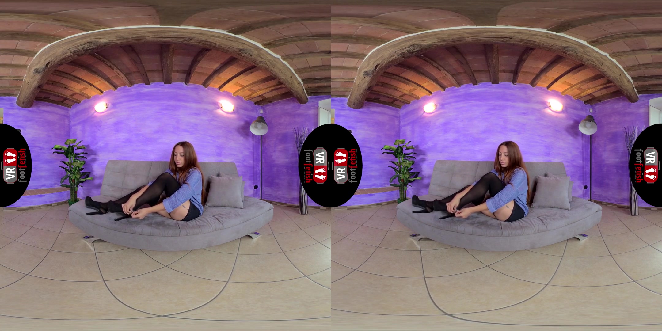 Gorgeously Seductive Elettra Gives You A Steamy Hot Nylon Tease - Foot Fetish Leg Fetish Solo Redhead